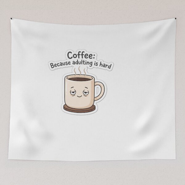 Item preview, Coffee Because Adulting Is Hard Funny Meme Mug designed and sold by ryanguas.
