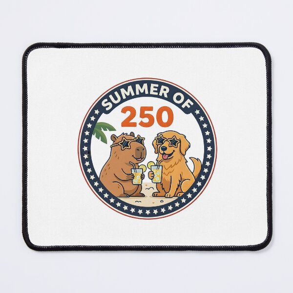 Item preview, Summer of 250 USA Capybara Dog Beach Badge designed and sold by laughingshirts.