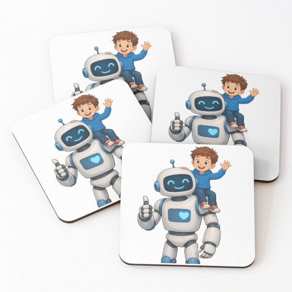 Item preview, A friendly robot with a boy on his shoulder designed and sold by Zeafir.