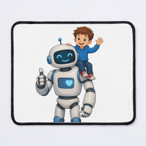 Item preview, A friendly robot with a boy on his shoulder designed and sold by Zeafir.
