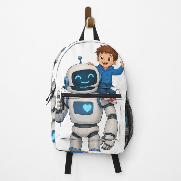 Item preview, A friendly robot with a boy on his shoulder designed and sold by Zeafir.