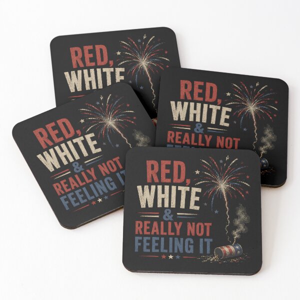 Item preview, Red, White & Really Not Feeling It – Funny Patriotic Vintage Design designed and sold by Lina Caro.