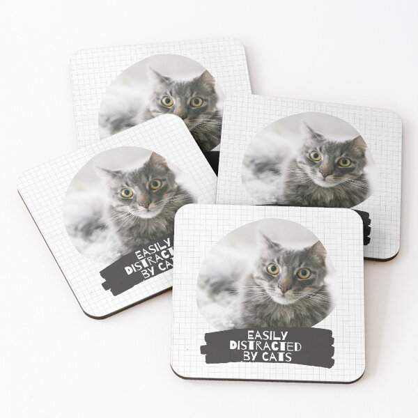 Item preview, Easily Distracted By Cats Funny Cat Lover Design designed and sold by MyImaginacion.