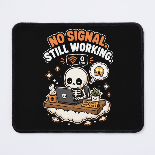 Item preview, Cute Skeleton No Signal Still Working Funny Work Shirt — Kawaii Burnout Wifi Humor Remote Worker Gift designed and sold by MaynyStudio.