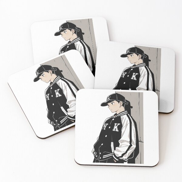 Item preview, Fashion - Man in Black Varsity Jacket Snapback Streetwear Anime Variant 9 designed and sold by AnimeShin.