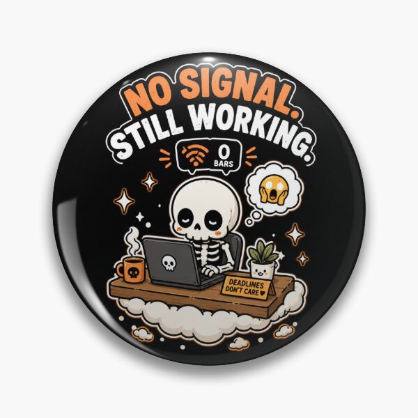 Item preview, Cute Skeleton No Signal Still Working Funny Work Shirt — Kawaii Burnout Wifi Humor Remote Worker Gift designed and sold by MaynyStudio.