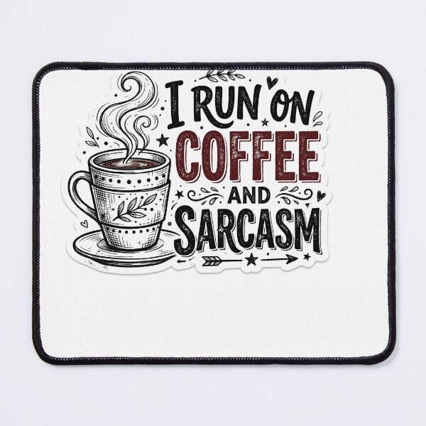Item preview, I Run On Coffee And Sarcasm Funny Quote Meme designed and sold by ryanguas.