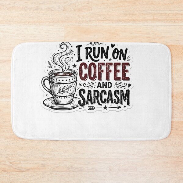 Item preview, I Run On Coffee And Sarcasm Funny Quote Meme designed and sold by ryanguas.