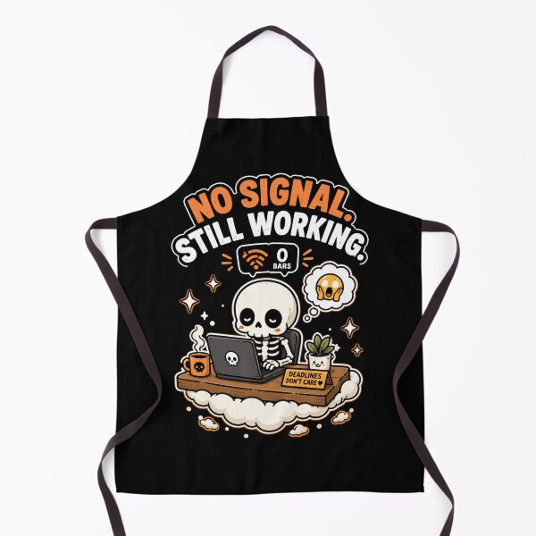 Item preview, Cute Skeleton No Signal Still Working Funny Work Shirt — Kawaii Burnout Wifi Humor Remote Worker Gift designed and sold by MaynyStudio.
