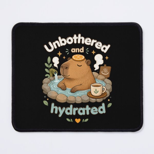 Item preview, Unbothered and Hydrated Onsen Capybara designed and sold by SeoulInkSoul.