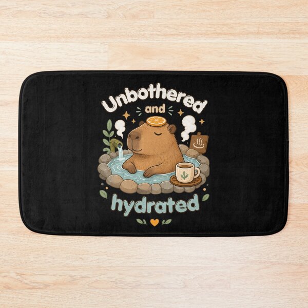 Item preview, Unbothered and Hydrated Onsen Capybara designed and sold by SeoulInkSoul.