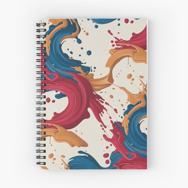 Item preview, Vibrant Abstract Expressionist Splash Pattern | Bold Red Blue Gold Seamless Repeat designed and sold by Midnight Veil Designs.