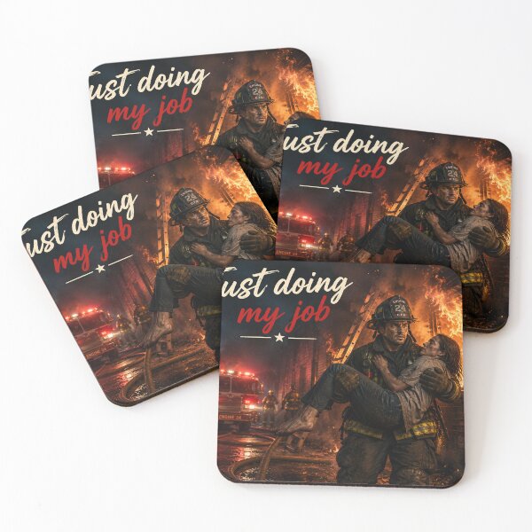 Item preview, Just Doing My Job – American Firefighter Rescue Hero | Courage in the Flames designed and sold by Hookesmode.