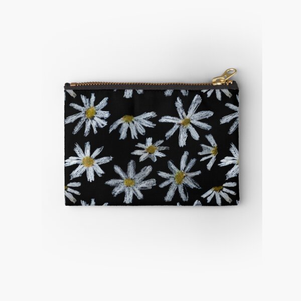 Item preview, Daisies With Black Backgrownd Floral Pattern Naif Art Oil Pastels designed and sold by violet-hope.