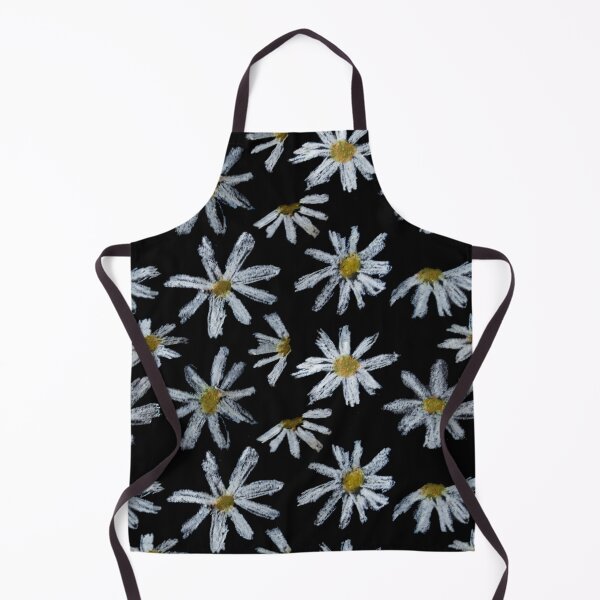 Item preview, Daisies With Black Backgrownd Floral Pattern Naif Art Oil Pastels designed and sold by violet-hope.