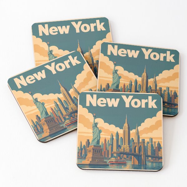 Item preview, New York United States Travel Landscape Vintage Art Design designed and sold by MindWind.