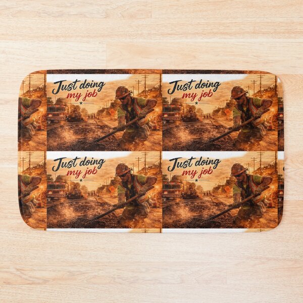 Item preview, Just Doing My Job – American Road Construction Worker | Paving Under the Summer Heat designed and sold by Hookesmode.