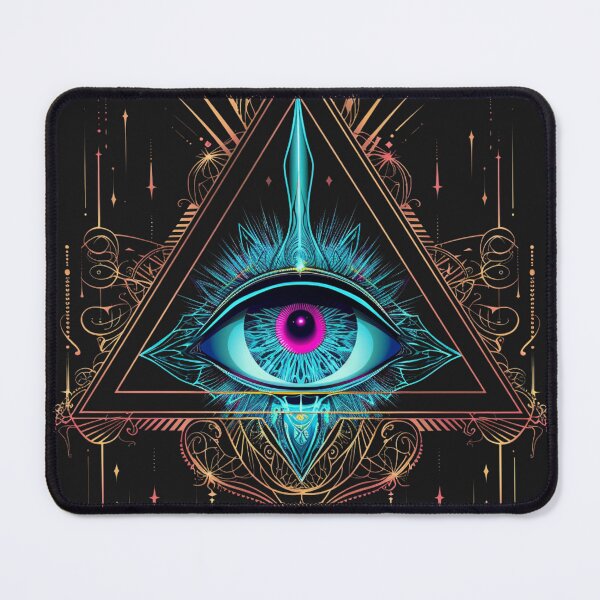 Item preview, Neon All-Seeing Eye - Sacred Geometry & Mystic Wall Art Print designed and sold by RetroWaveArtCo.