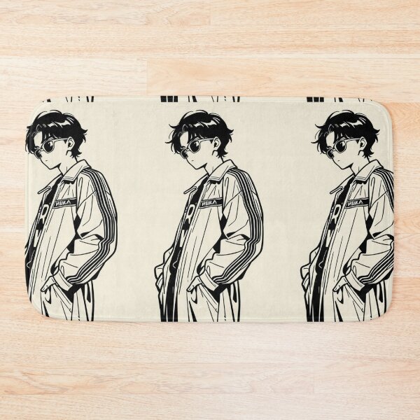 Item preview, Fashion - Man in Black Windbreaker Sunglasses Streetwear Anime Variant 2 designed and sold by AnimeShin.