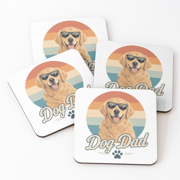 Item preview, Vintage Golden Retriever Dog Dad Kawaii Retro T-Shirt & Sticker designed and sold by Ashley critters.