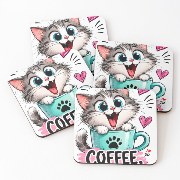 Item preview, Cute Coffee Cat – Adorable Kitten Lover Design designed and sold by vansaidshop ⭐⭐⭐⭐⭐.