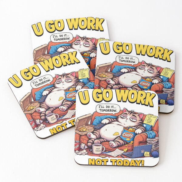 Item preview, funny work mug with cat designed and sold by HomeyDay.