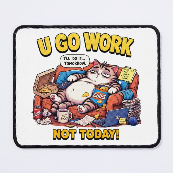 Item preview, funny work mug with cat designed and sold by HomeyDay.