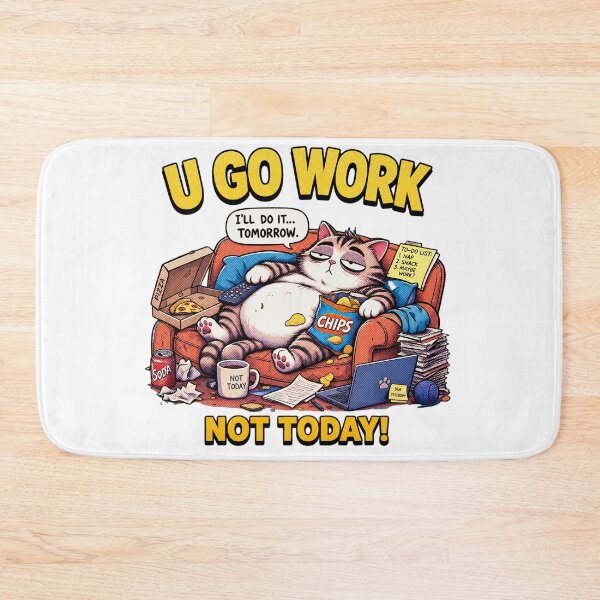 Item preview, funny work mug with cat designed and sold by HomeyDay.