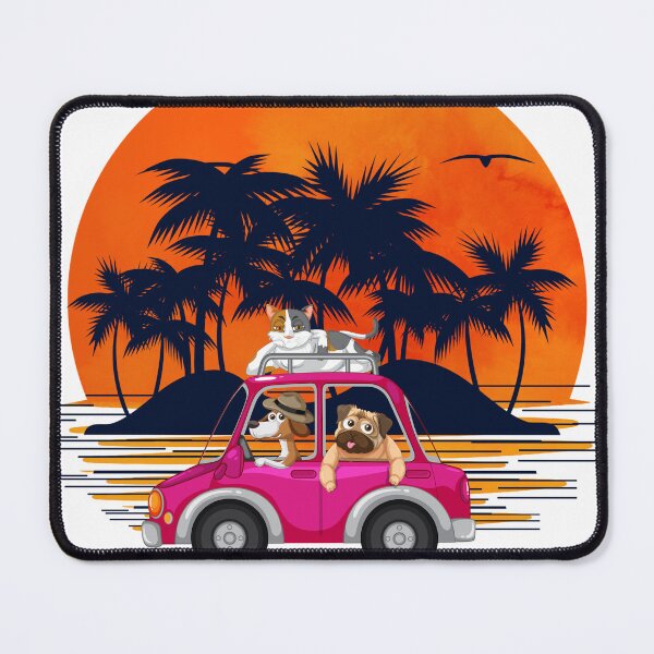 Item preview, Tropical Beach Road Trip Dog Sticker designed and sold by Siti Hoiriyah.