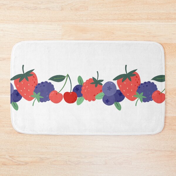 Item preview, Berry Border Pattern with Strawberry, Blueberry, Blackberry and Cherry designed and sold by CHERRY--SHOP.