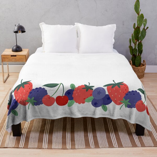Item preview, Berry Border Pattern with Strawberry, Blueberry, Blackberry and Cherry designed and sold by CHERRY--SHOP.