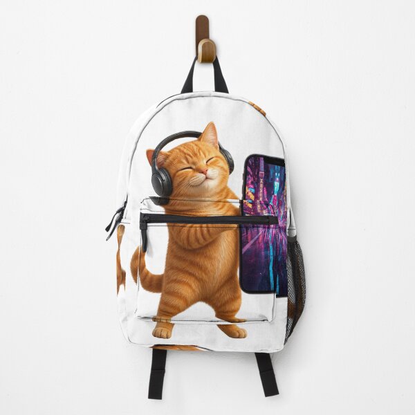 Item preview, Orange Cat Listening to Music with Headphones | Relaxing Music Lover Kitty designed and sold by shikuldo7.