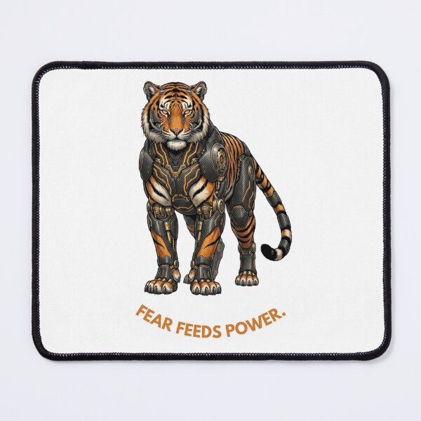Item preview, Fear Feeds Power: Cyber Tiger Biomechanical Art designed and sold by CalmFrameArt.
