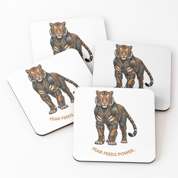 Item preview, Fear Feeds Power: Cyber Tiger Biomechanical Art designed and sold by CalmFrameArt.