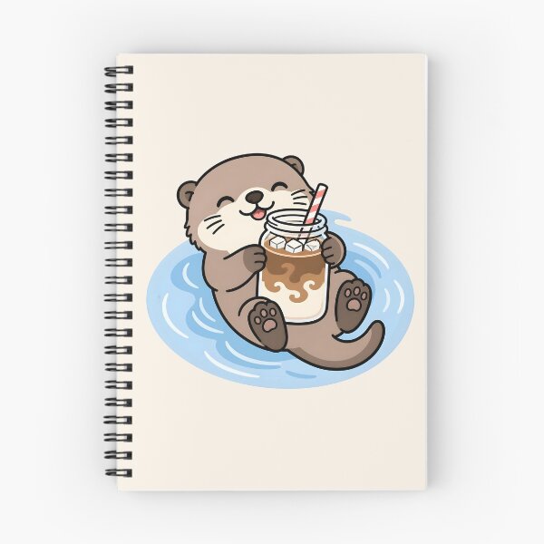 Item preview, Cozy Otter Floating with Iced Coffee designed and sold by HoneyBun Creative.