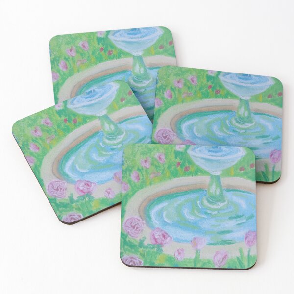 Item preview, Garden Fountain in Bloom | Soft Pastel Painting designed and sold by nuriart.
