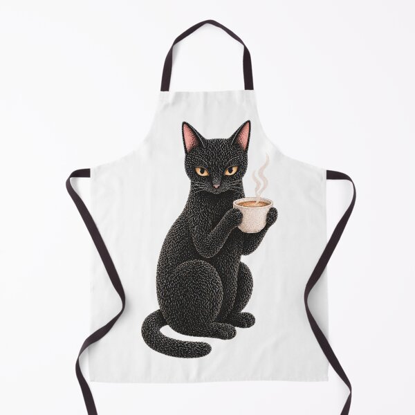 Item preview, Moody Coffee Cat Sticker, Black Cat with Coffee Cup, Cozy Cat Lover Design designed and sold by VelvetClawStudio.