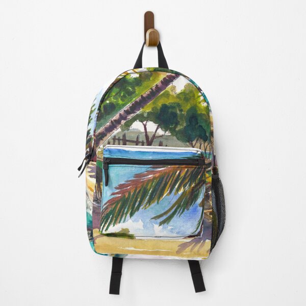 Item preview, Jamaica Beach Watercolor – Tropical Boat and Palm Tree Art Print, Caribbean Travel Gift designed and sold by artshop77.