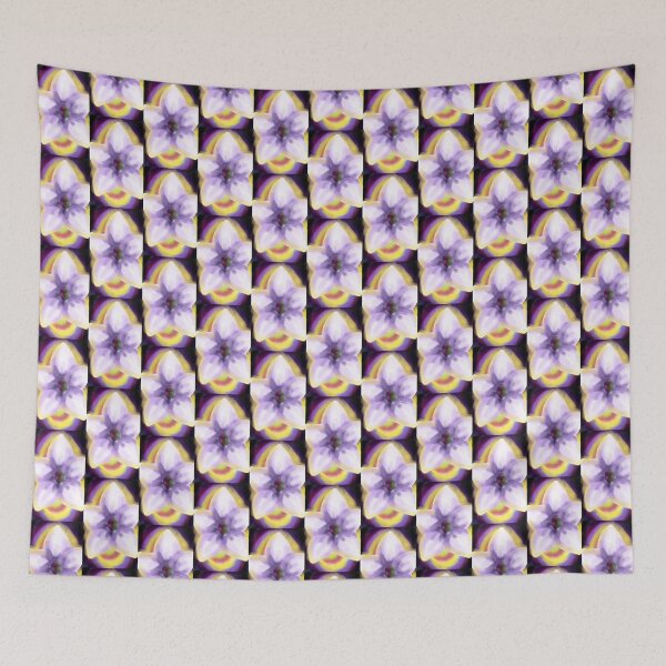 Item preview, Cute realistic vintage spiritual purple botanical soulflower aura energy floral pattern with yellow light designed and sold by Shukasya-Arts.