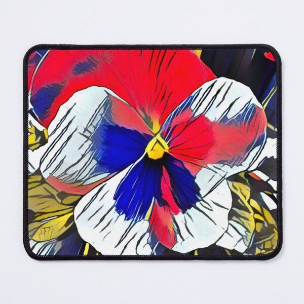 Item preview, Abstract Impressionist Red and Blue Pansy Pop Digital Art designed and sold by BalkanBloom.