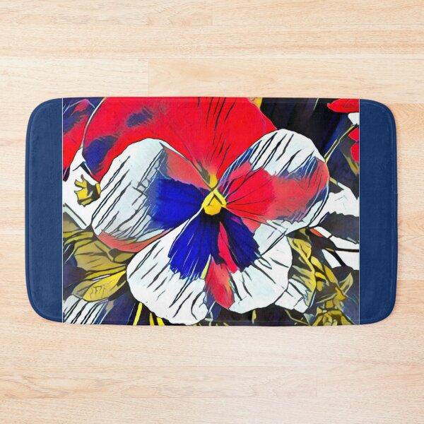 Item preview, Abstract Impressionist Red and Blue Pansy Pop Digital Art designed and sold by BalkanBloom.