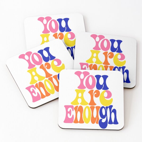 Item preview, You Are Enough Typography Art with Colorful Gradient designed and sold by Inklyst.