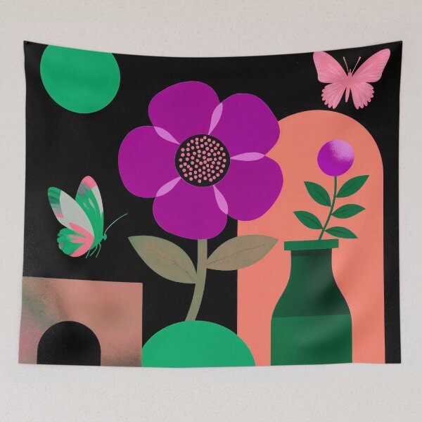 Item preview, Bold Botanical Flower & Butterfly Art designed and sold by joycrysstudio.