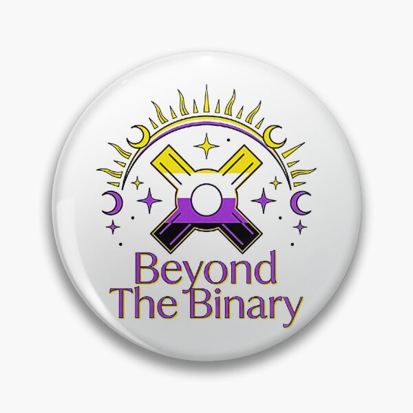 Item preview, Mystical Non-Binary Pride Celestial Art - "Beyond The Binary" Yellow & Purple Sun Moon Symbol Illustration designed and sold by MT-Hub | Cute Aesthetic Art, Stickers & Phone Cases.