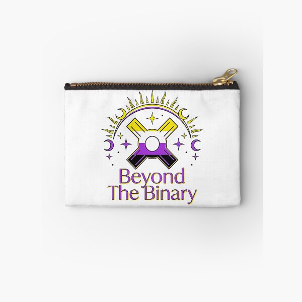 Item preview, Mystical Non-Binary Pride Celestial Art - "Beyond The Binary" Yellow & Purple Sun Moon Symbol Illustration designed and sold by MT-Hub | Art for Every Soul.