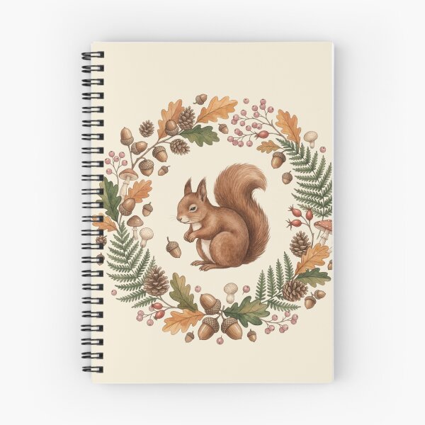 Item preview, Squirrel Acorn Botanical Cottagecore Watercolor Print designed and sold by CalmCapy Co.