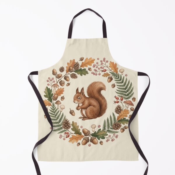 Item preview, Squirrel Acorn Botanical Cottagecore Watercolor Print designed and sold by CalmCapy Co.