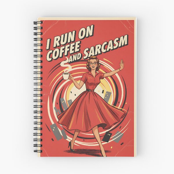 Item preview, I Run On Coffee And Sarcasm Funny Vintage Retro Humor designed and sold by Retro-Anime9.