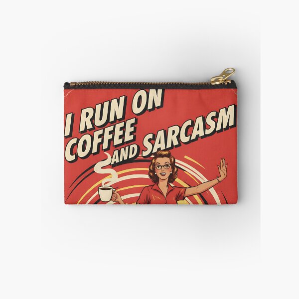 Item preview, I Run On Coffee And Sarcasm Funny Vintage Retro Humor designed and sold by Retro-Anime9.