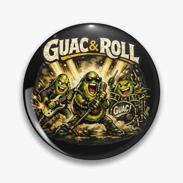 Item preview, Guac & Roll: Hard Rock Avocado Band Retro Concert Design designed and sold by CircinusStore.